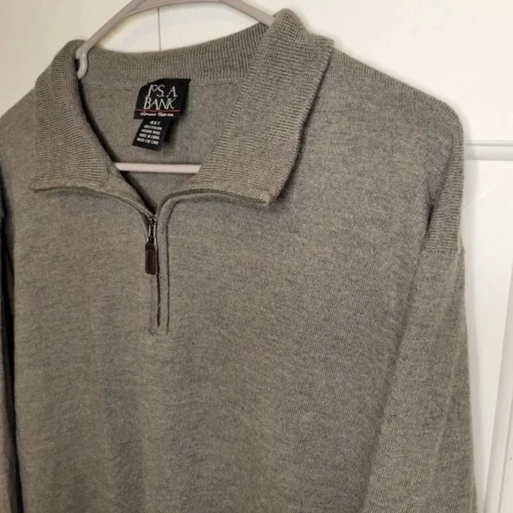 Olive Green 100% Italian Sheep Wool Sweater, Sz M - Picture 4 of 15